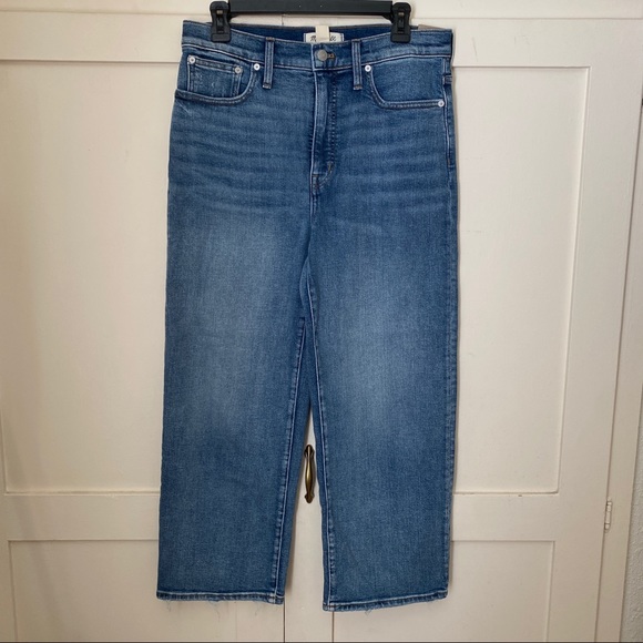 NWT Madewell Slim Wide-Leg Crop High Rise Jeans in Reggie Wash Size 29 - Picture 2 of 10